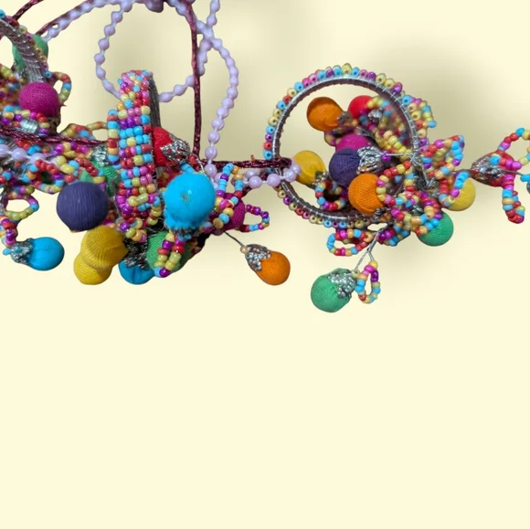 Colorful Beaded Napkin Rings Set - Picture 2 of 4